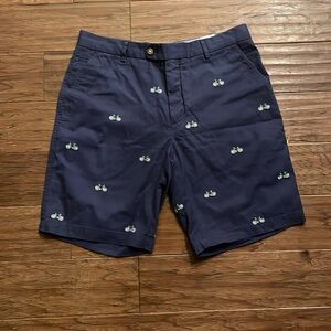 J. McLaughlin Oliver Short in Navy Blue with Novelty Bicycle Embroidery Size 34
